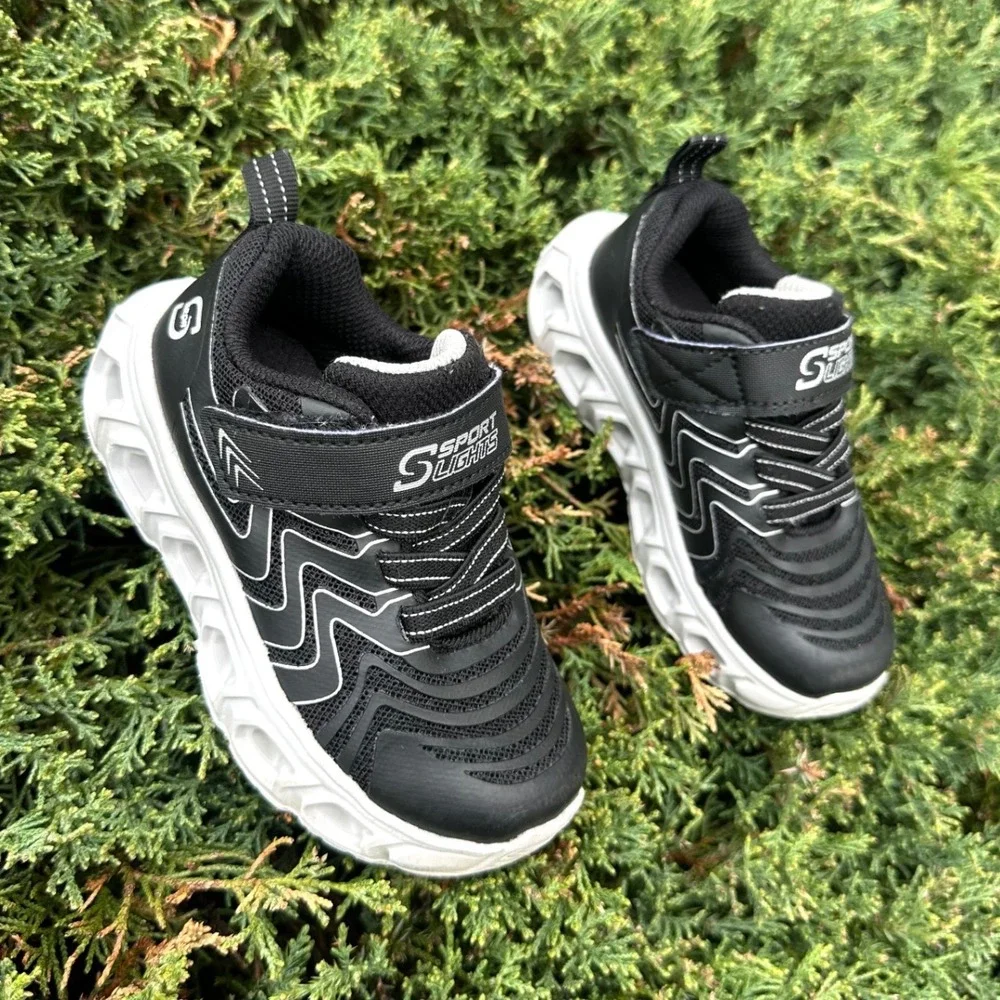 Sport By Skechers Toddler Boy‎ Jarrod Light Up Sneakers Size 7 Black